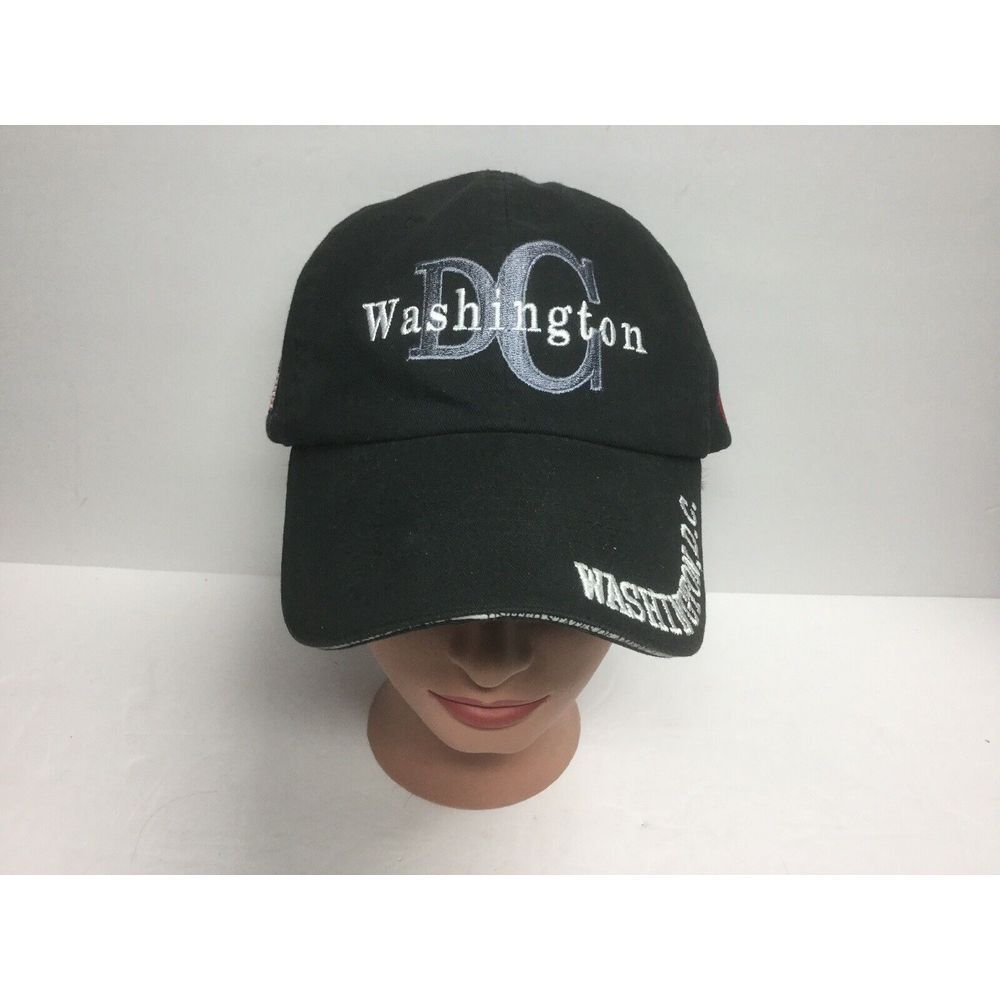 WASHINGTON DC USA Baseball Cap Adjustable Black Strapback‎ Structured Hat